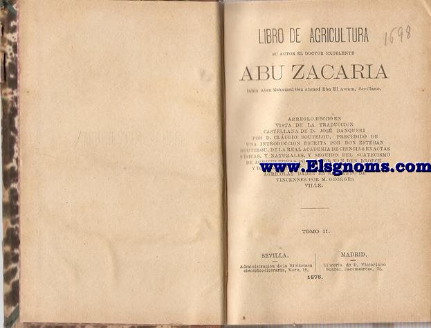 ABU ZACARIA (Abu Zacaria Iahia Aben Mahomed Ben Ahmed Ebn El Awan