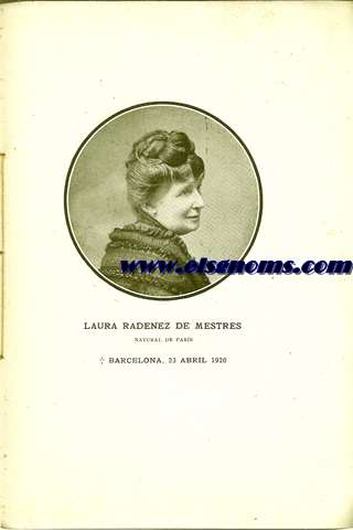 Album-Laura (Laura Radenez de Mestres) Natural de Pars + Barcelona, 23 Abril 1920.