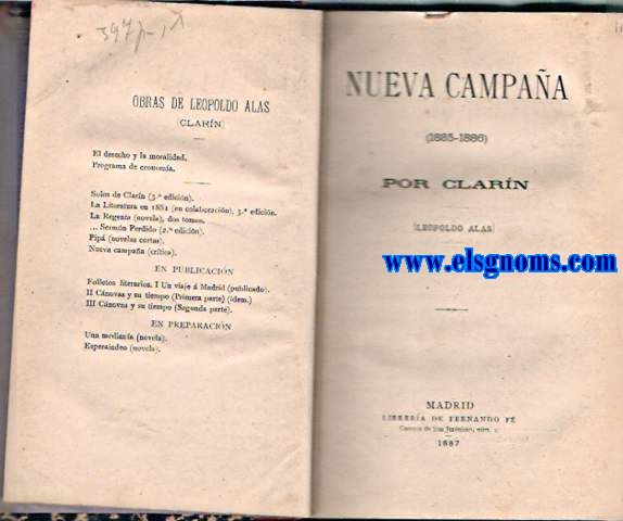 Nueva Campaa (1885-1886) por Clarn.