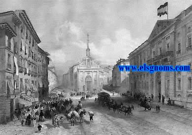 Album Pittoresque de l'Espagne (La Puerta del Sol a Madrid). Vues, monuments, types. Dessins et gravs sur acier par les plus habiles artistes. 