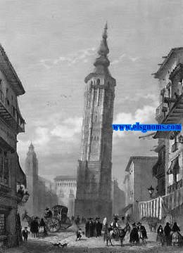 Album Pittoresque de l'Espagne (Saragosse - Tour Penche). Vues, monuments, types. Dessins et gravs sur acier par les plus habiles artistes. 