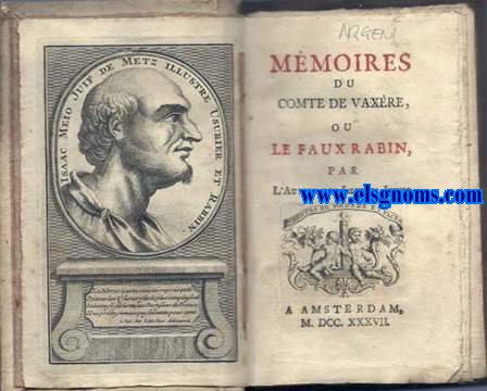 Mmoires du Comte de Vaxre ou le Faux Rabin, par l'auteur des Lettres Juives.