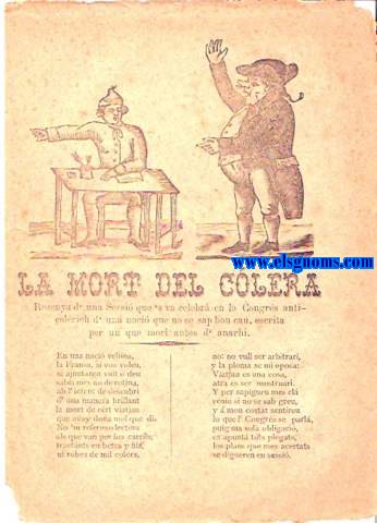 La Mort del Clera.Resenya d'una Sessi ques va celebr en lo Congrs anticolrich d'una naci que no se sap hon cau,escrita per un que mor antes d'anarhi.