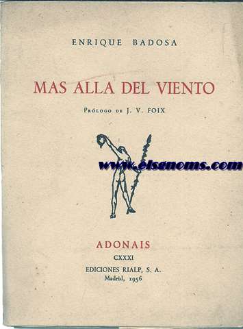 Mas all del viento.Prlogo de J.V.Foix.Adonais.Dedicatria autgrafa.