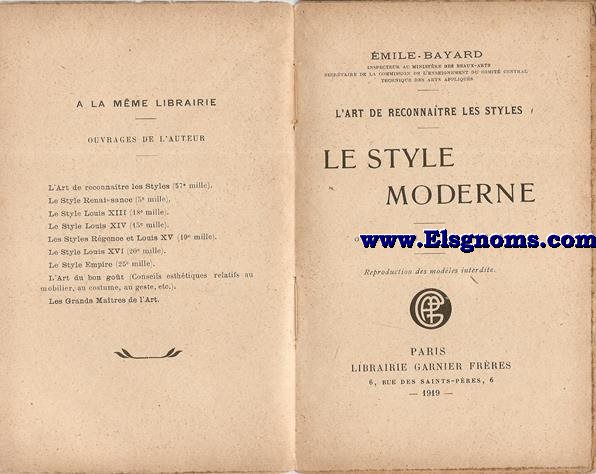 L'art de reconnatre les styles.Le Style Moderne. 
