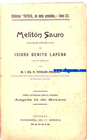 Melitn Sauro. Leyenda fantstica.