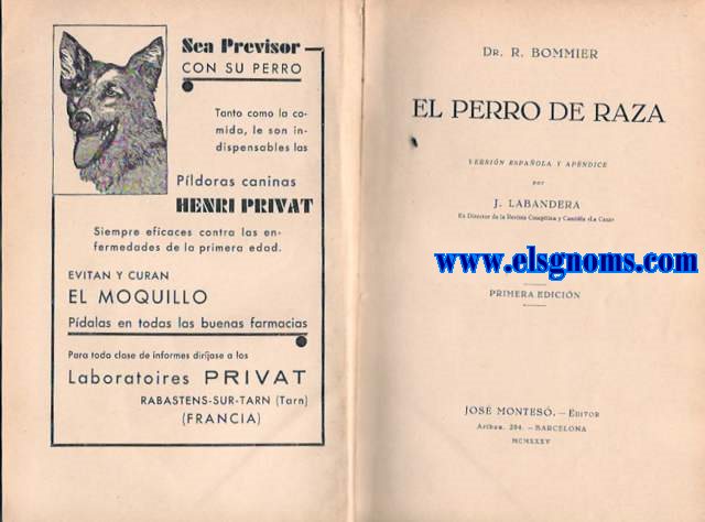 El perro de raza. Versin espaola y Apndice por J.Labandera.