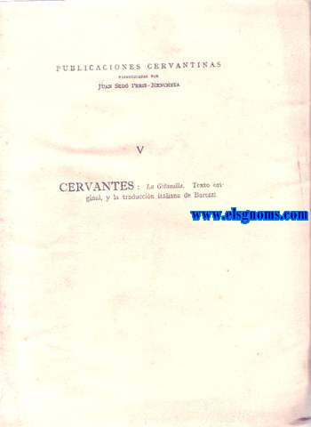 La Gitanilla. Texto original, y la traduccin italiana de Barezzi.