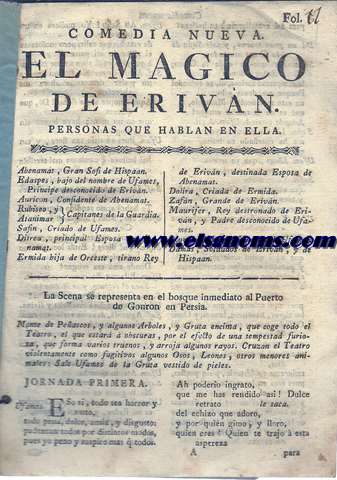 Comedia Nueva. El Magico de Erivn. 