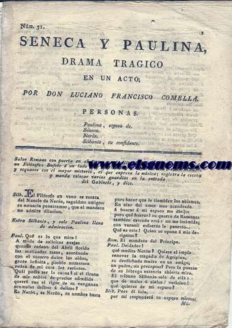 Seneca y Paulina. Drama trgico en un acto.