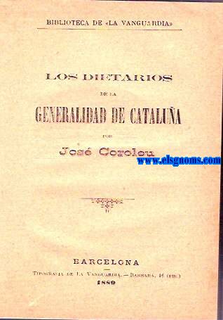 Los dietarios de la Generalidad de Catalua.
