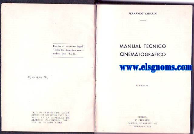 Manual tcnico cinematogrfico.