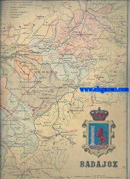 Mapa de la Provincia de Badajoz.
