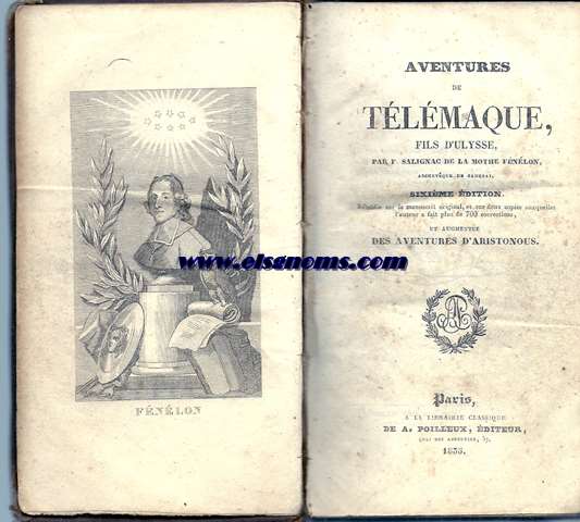 Aventures de Tlmaque,fils d'Ulysse. Retablie sur le manuscrit original,et sur deux copies auxquelles luteur a fait plus de 700 corrections,et augmente des Aventures d'Aristonous.