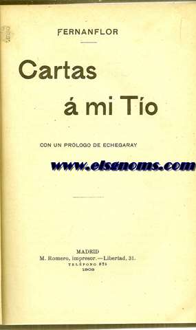 Cartas a mi to. Con un prlogo de Echegaray.