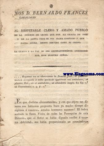 Al respetable clero y amado pueblo de la Dicesis de Urgel que por la Gracia de Dios y de la Santa Sede se nos ha confiado y que hasta ahora hemos servido como su obispo.