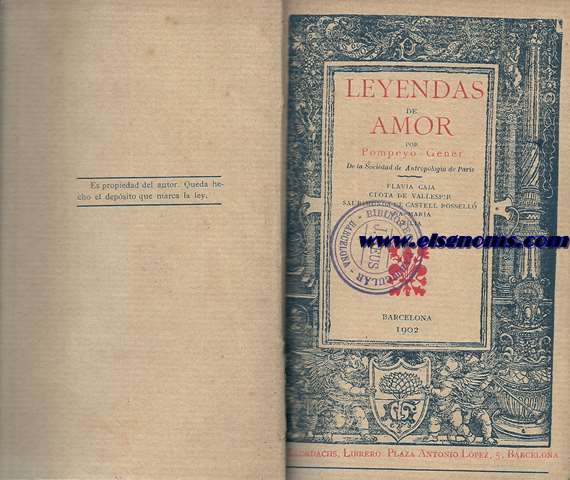 Leyendas de amor (Fravia Caia - Clota de Vallespir - Saurimonda de Castell Rossell - Ana-Maria - Otilia)