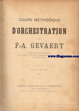 Cours mthodique d'Orchestration.