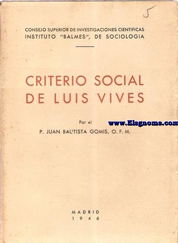 Criterio social de Lus Vives.