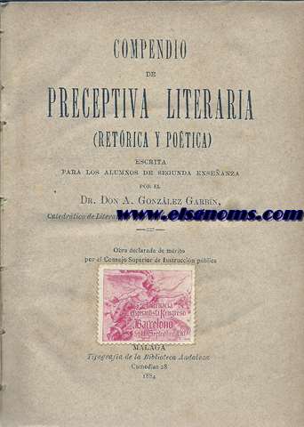 Compendio de preceptiva literaria (Retrica y potica).