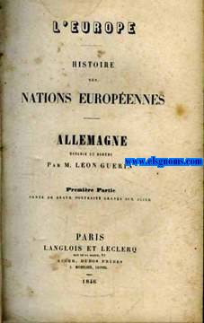 L'Europe. Histoire des nations europeennes: Allemagne, Hongrie et Boheme.
