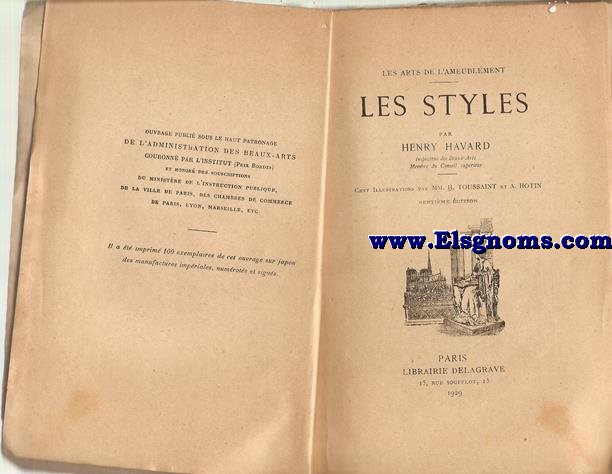 Les Arts de l'Ameublement: Les Styles.