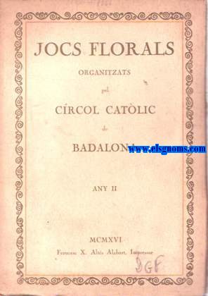 Jocs Florals organitzats pel Crcol Catlic de Badalona. Any II.