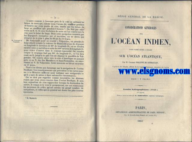 Considrations gnrales sur l'Ocan Pacifique (Ocan Indien et Ocan Atlantique).