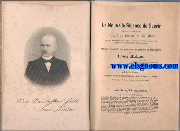 La Nouvelle Science de Gurir base sur le principe de l'Unitt de toutes les Maladies et leur traitement mthodique, excluant les mdicaments et les operations conformment  ce principe. Manuel et conseiller des personnes bien portantes et des malades. Traduction franaise avec l'autorisation de l'auteur par Adolphe Reyen.