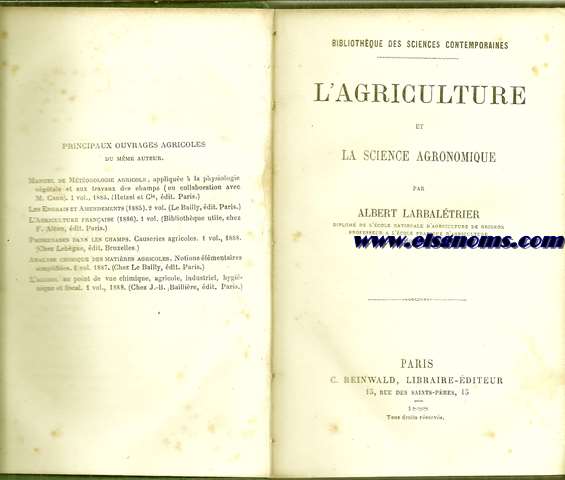 L'Agriculture et la science agronomique.