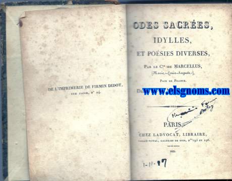 Odes sacres, idylles,et posies diverses, Ddi A S.M.Louis XVIII.