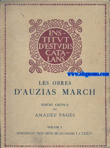 Les obres de... Edici crtica per Amadeu Pags.