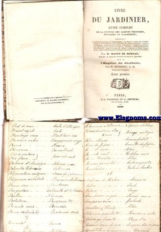 Livre du Jardinier. Guide complet de la culture des jadins fruitiers, potagers et d'agrment. Suivi de l'Hygine du Jardinier par M.Monneret.