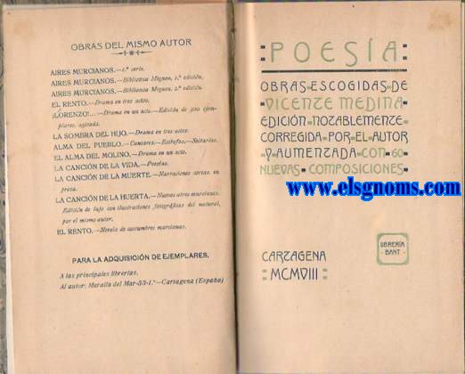 Poesa. Obras escogidas. Edicin notablemente corregida por el autor y aumentada con 60 nuevas composiciones.