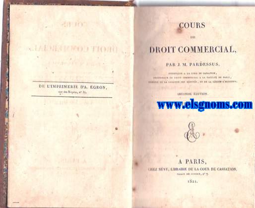 Cours de Droit Commercial.