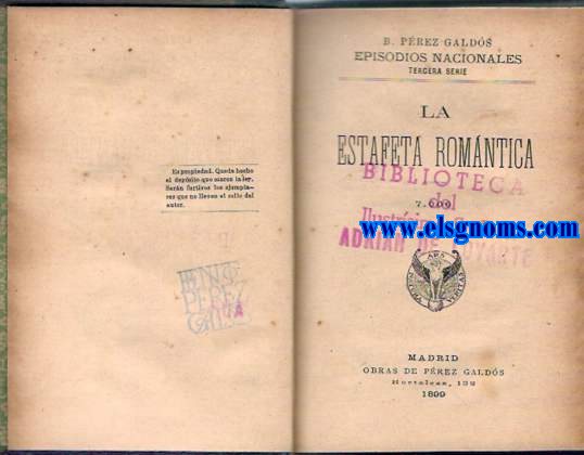La estafeta romntica y Memoranda. 