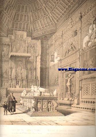 Espaa artstica y monumental. Vistas y descripcin de los sitios y monumentos mas notables de Espaa. Obra dirigida y ejecutada por... Alcal de Henares. Sepulcro del Cardenal Cisneros en la Iglesia de San Ildefonso.