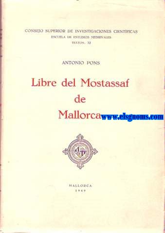 Libre del Mostassaf de Mallorca.
