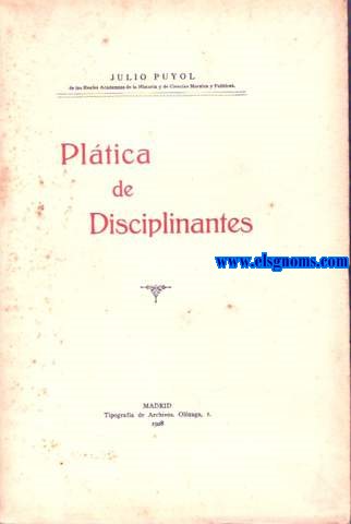 Pltica de disciplinantes.