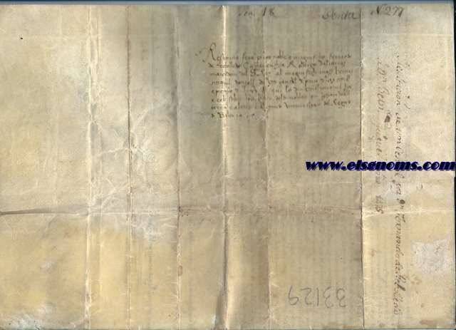 Restituci feta per lo Noble e Magnifchs Ferrando de Robolledo Camarlench,e Rodrigo Dalcarraz,maiordom del sennor Rey,al magnifich mossen Bernat Miquel,donzell,de un censal de preu de 1300 sous de pensi y 65 sous que lo dit Bernat Miquel ha e reb sobre los bens nobles en Johan Vallterra e altres,e algunes Universitats del Regne de Valencia.Restitucin de un censal por Don Fernando de Rebolledo a Don Bernardo Miquel.Barcelona,22 de Abril de 1475.