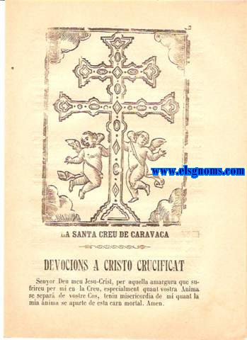 La Santa Creu de Caravaca.Devocions a Cristo Crucificat.Coblas de la Santissima Creu de Caravaca.