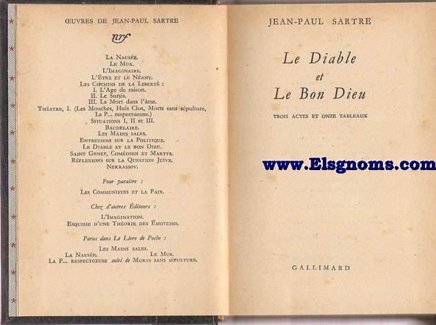 Le diable et le bon dieu. Trois actes en onze tableaux.
