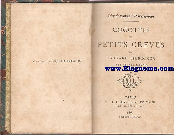 Cocottes et petits crevs. Dessins par Grevin.