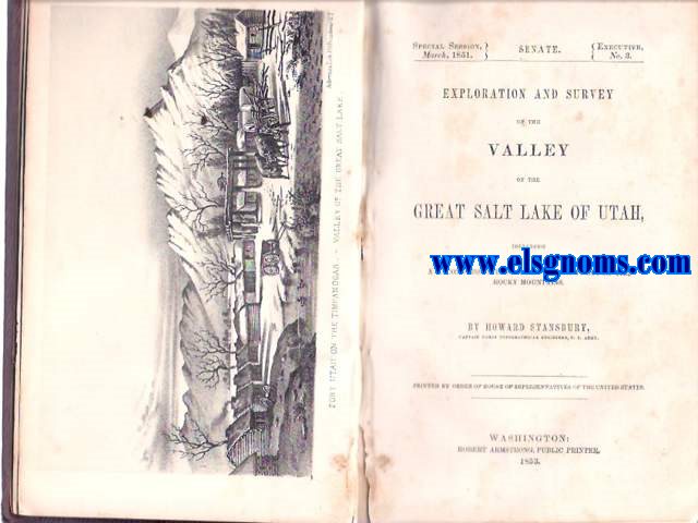 Exploration and survey of the Valley of the Great Salt Lake of Utah,including a reconnoissance of a new route through the Rocky mountains.