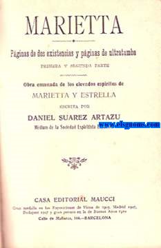 Marietta.Pginas de dos existencias y pginas de ultratumba.
