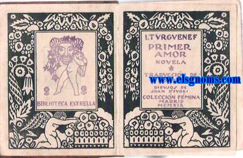 Primer Amor.Novela.Traduccin de G. Portnof. Biblioteca Estrella.