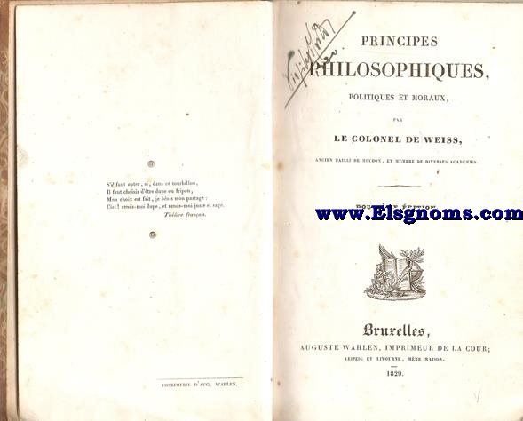 Principes philosophiques, politiques et moraux. Douzime dition.
