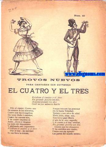 Trovos Nuevos para cantarse con guitarra El Cuatro y El Tres.