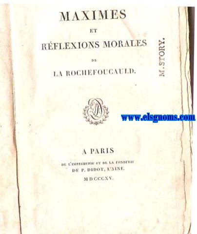 Maximes et rflexions morales.