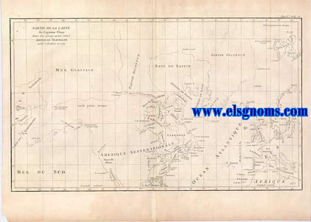 Partie de la Carte du Capitaine Cluny Auteur d'un ouvrage anglois intitule American Traveller publi  Londres en 1769.